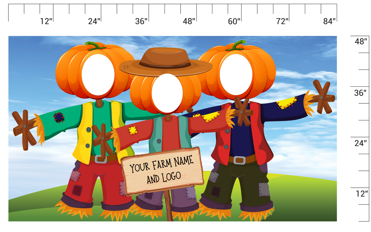three scarecrows board cutout Photo opportunity 